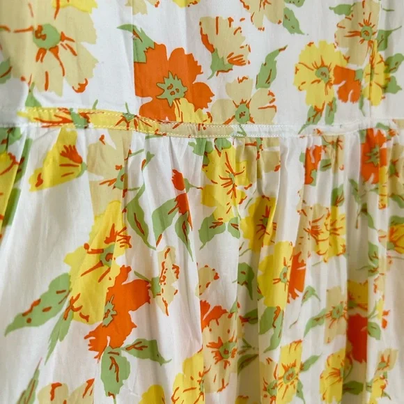 Faithfull the Brand Floral Mini Dress - White and Yellow - Picture 4 of 9